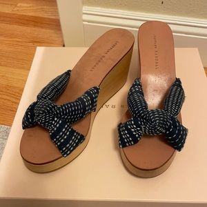Loeffler Randall wood summer wedge shoe